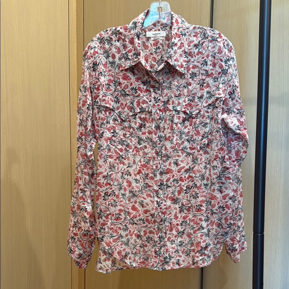 Isabel Marant Etoile Red and White Floral Shirt